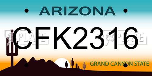 CFK2316 Arizona License Plate