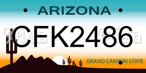 CFK2486 Arizona License Plate