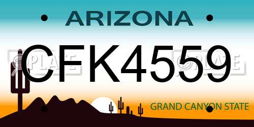CFK4559 Arizona License Plate