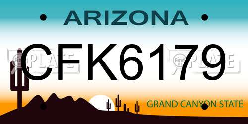 CFK6179 Arizona License Plate