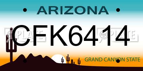 CFK6414 Arizona License Plate