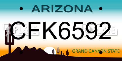 CFK6592 Arizona License Plate
