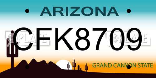 CFK8709 Arizona License Plate