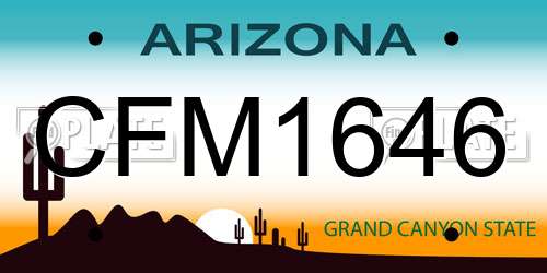 CFM1646 Arizona License Plate