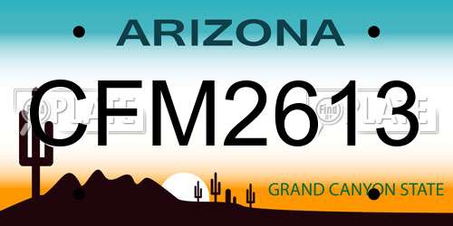 CFM2613 Arizona License Plate