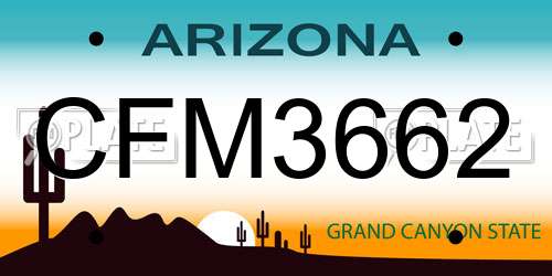 CFM3662 Arizona License Plate