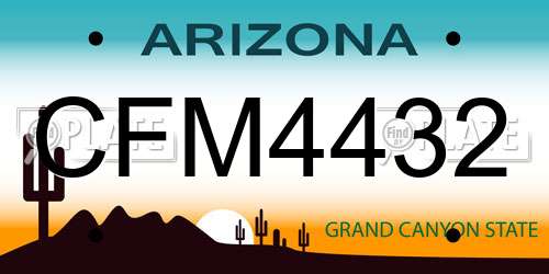 CFM4432 Arizona License Plate