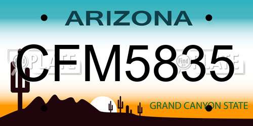 CFM5835 Arizona License Plate