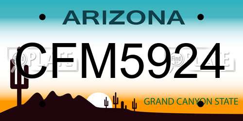 CFM5924 Arizona License Plate
