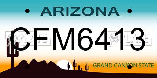 CFM6413 Arizona License Plate