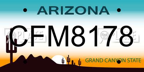 CFM8178 Arizona License Plate