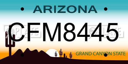 CFM8445 Arizona License Plate