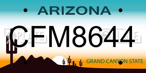 CFM8644 Arizona License Plate