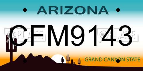 CFM9143 Arizona License Plate