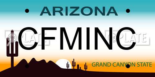 CFMINC Arizona License Plate