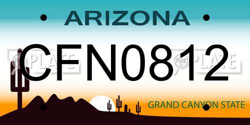 CFN0812 Arizona License Plate