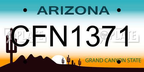 CFN1371 Arizona License Plate