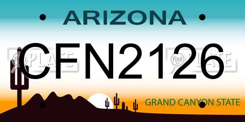 CFN2126 Arizona License Plate