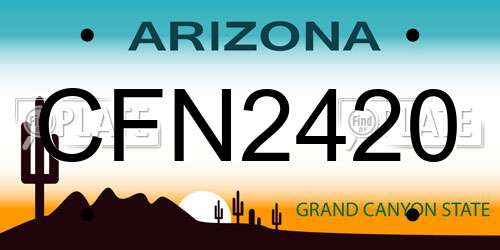 CFN2420 Arizona License Plate