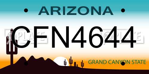 CFN4644 Arizona License Plate