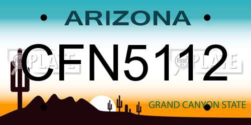CFN5112 Arizona License Plate