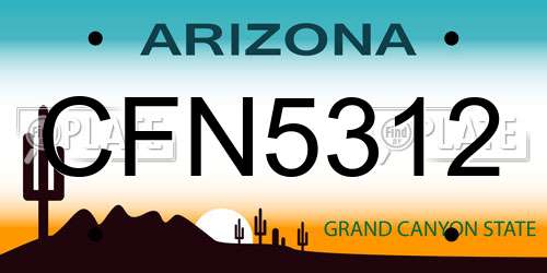 CFN5312 Arizona License Plate