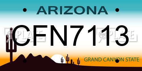 CFN7113 Arizona License Plate