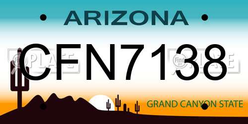 CFN7138 Arizona License Plate