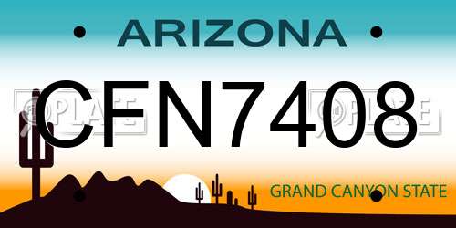 CFN7408 Arizona License Plate