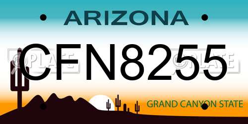 CFN8255 Arizona License Plate