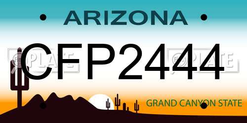 CFP2444 Arizona License Plate