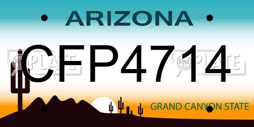CFP4714 Arizona License Plate