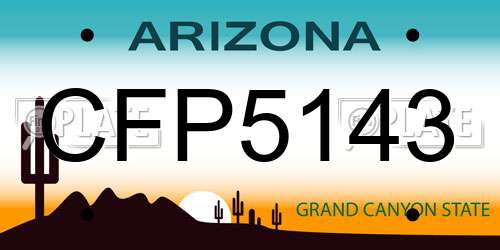 CFP5143 Arizona License Plate