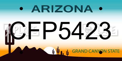 CFP5423 Arizona License Plate