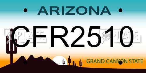 CFR2510 Arizona License Plate