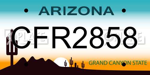 CFR2858 Arizona License Plate