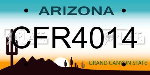 CFR4014 Arizona License Plate