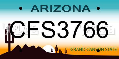 CFS3766 Arizona License Plate
