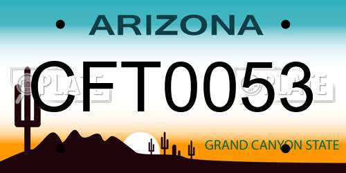 CFT0053 Arizona License Plate