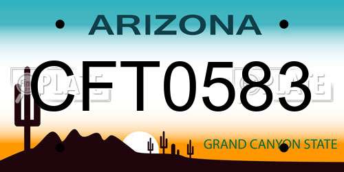 CFT0583 Arizona License Plate