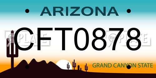 CFT0878 Arizona License Plate