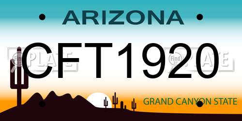 CFT1920 Arizona License Plate