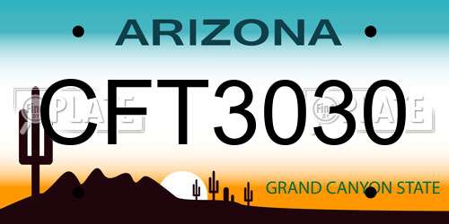 CFT3030 Arizona License Plate