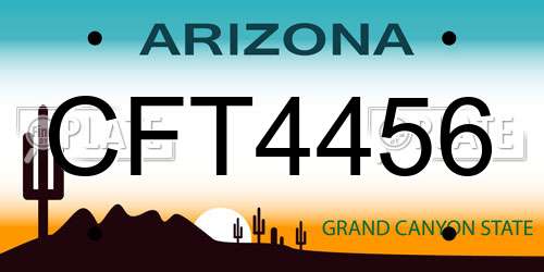 CFT4456 Arizona License Plate