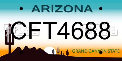 CFT4688 Arizona License Plate