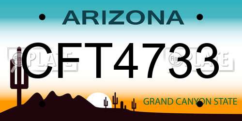 CFT4733 Arizona License Plate