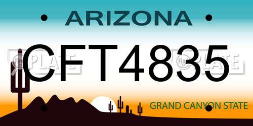 CFT4835 Arizona License Plate