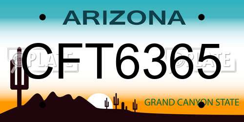 CFT6365 Arizona License Plate