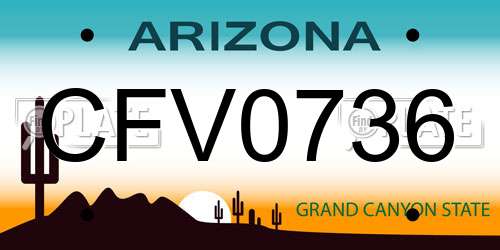 CFV0736 Arizona License Plate