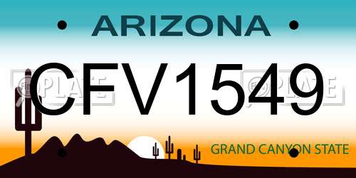 CFV1549 Arizona License Plate